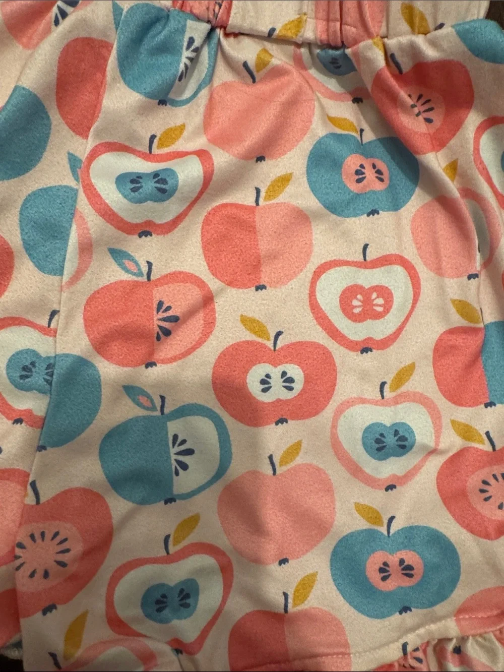 Coral Ruffle Sleeve Top and Fruit Print Shorts Set - Kids